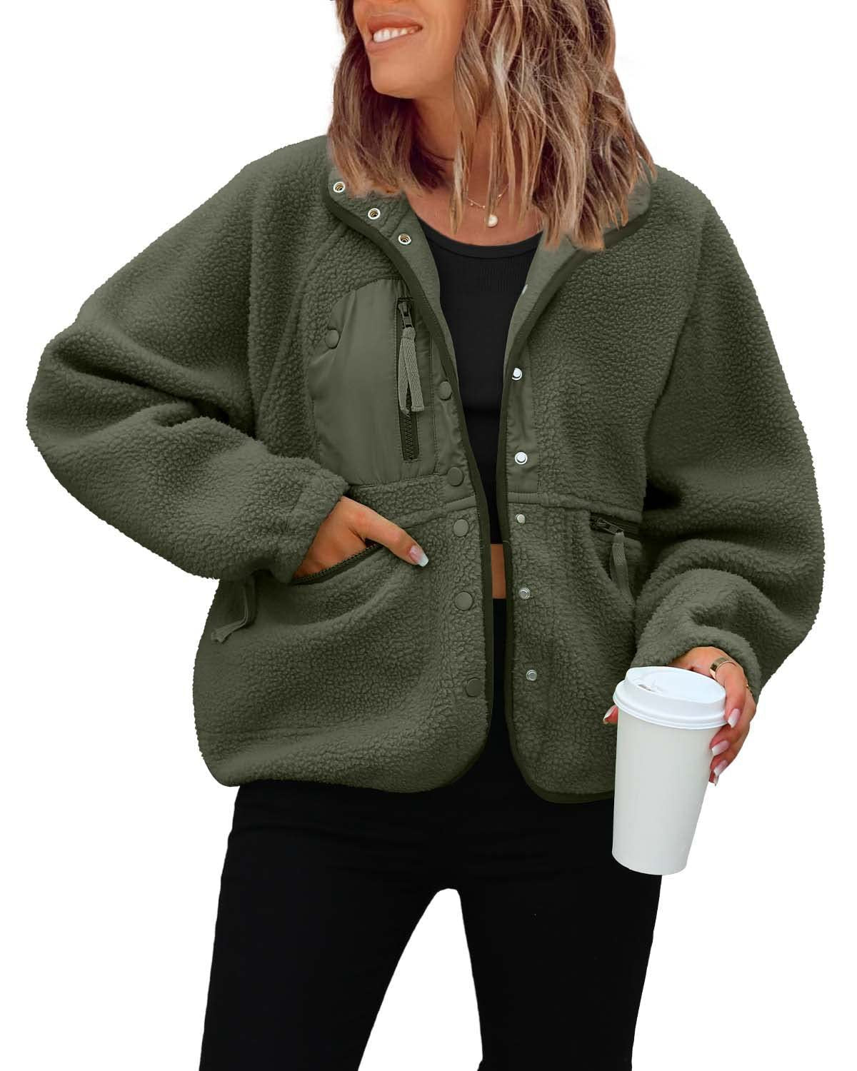 Damen kuschelige Fleecejacke mit praktischen Taschen Krohn-e