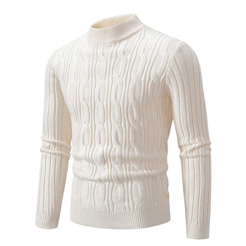 Herren Rollkragenpullover mit strukturiertem Zopfmuster und angenehmer Passform Krohn-e