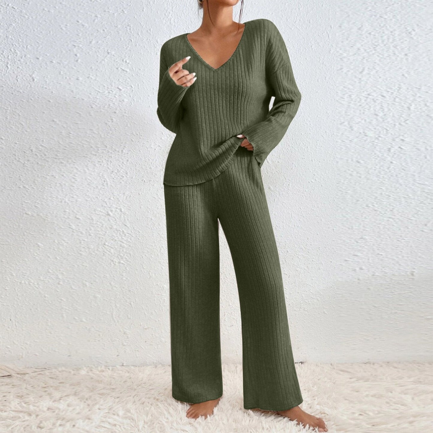 Damen Lässiges Strick-Loungewear-Set Krohn-e