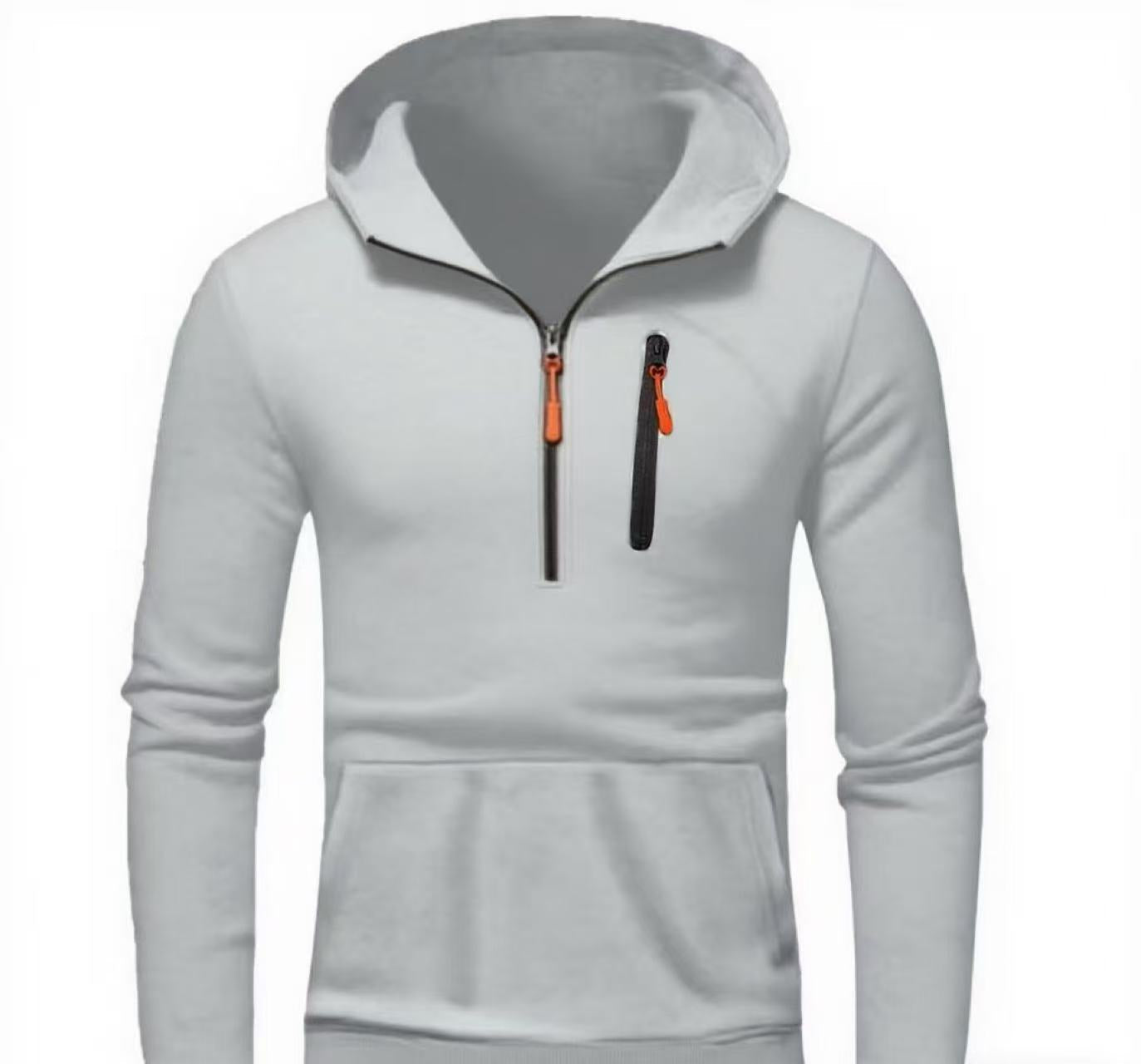 Herren moderner Kapuzenpullover mit innovativem halben Reißverschluss Krohn-e