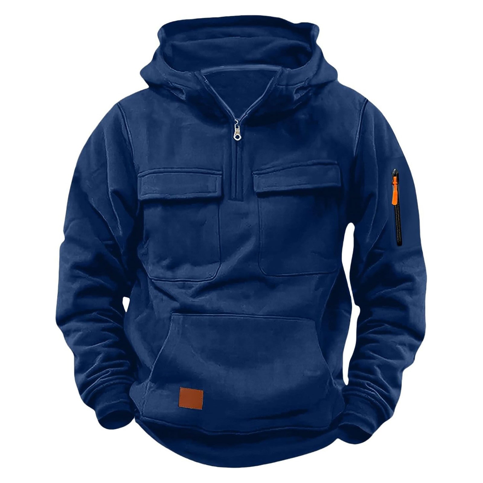 Herren funktionale Kapuzenjacke mit Reißverschluss und praktischen Taschen Krohn-e