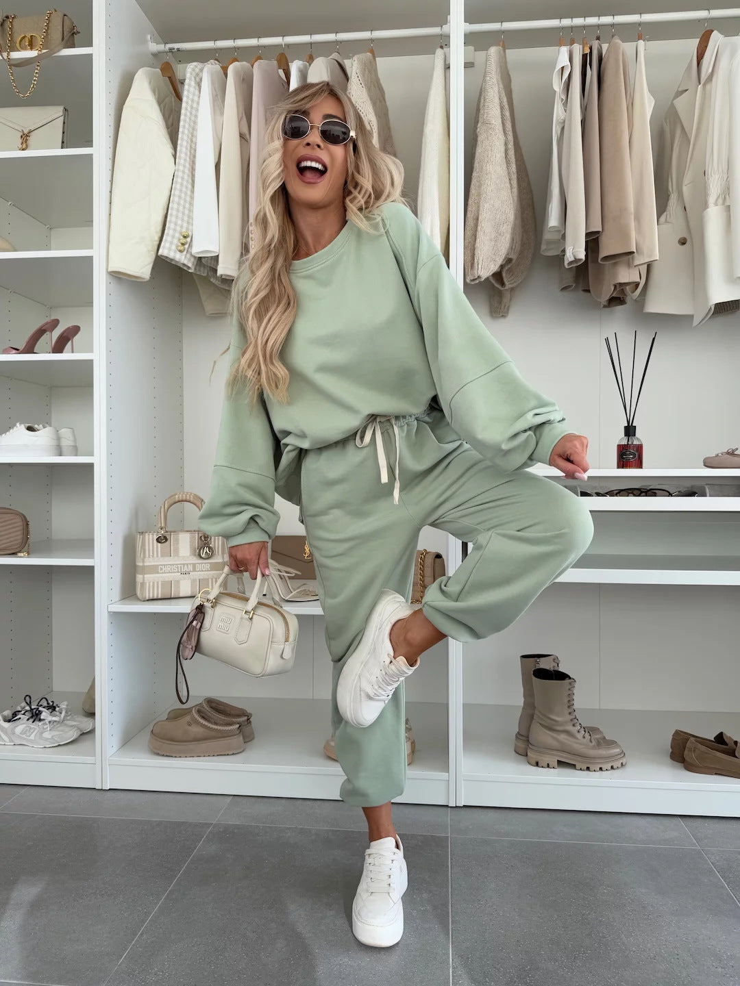 Damen Sportlicher Loungewear-Anzug mit elastischen Bündchen und weitem Schnitt Krohn-e