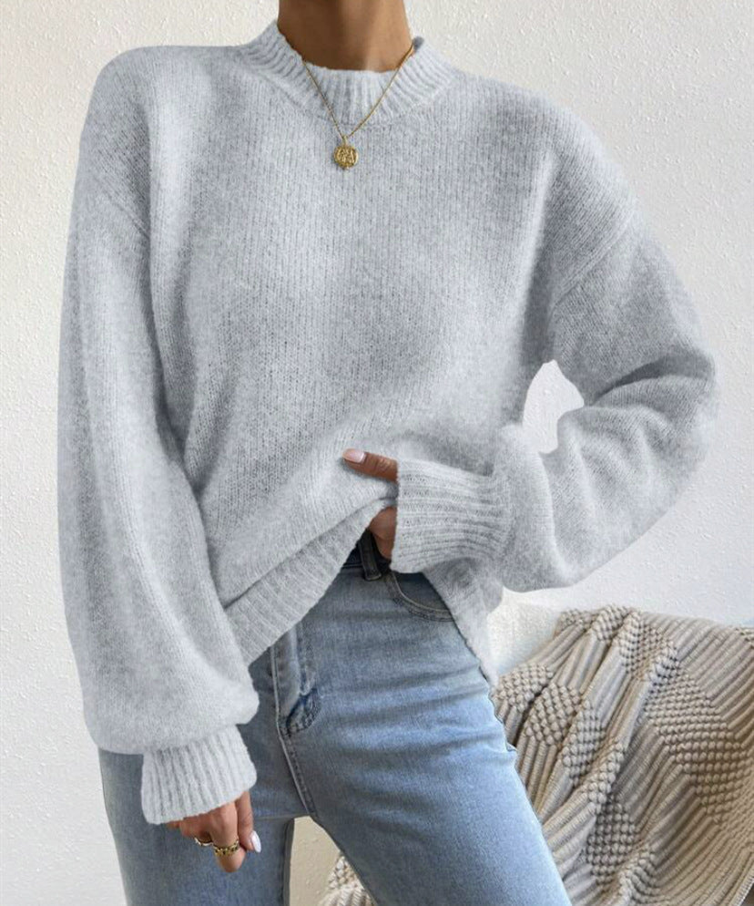 Damen Modischer Pullover mit hochgeschlossenem Ausschnitt und strukturiertem Strick Krohn-e