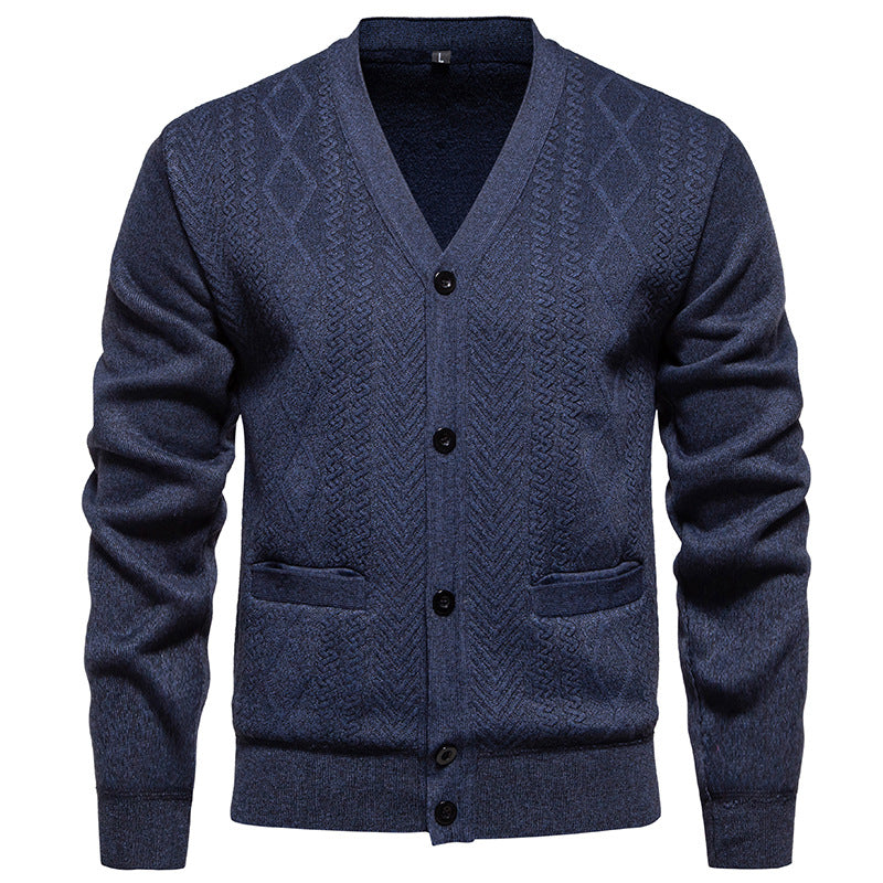 Herren modische Strickjacke mit strukturiertem Muster Krohn-e