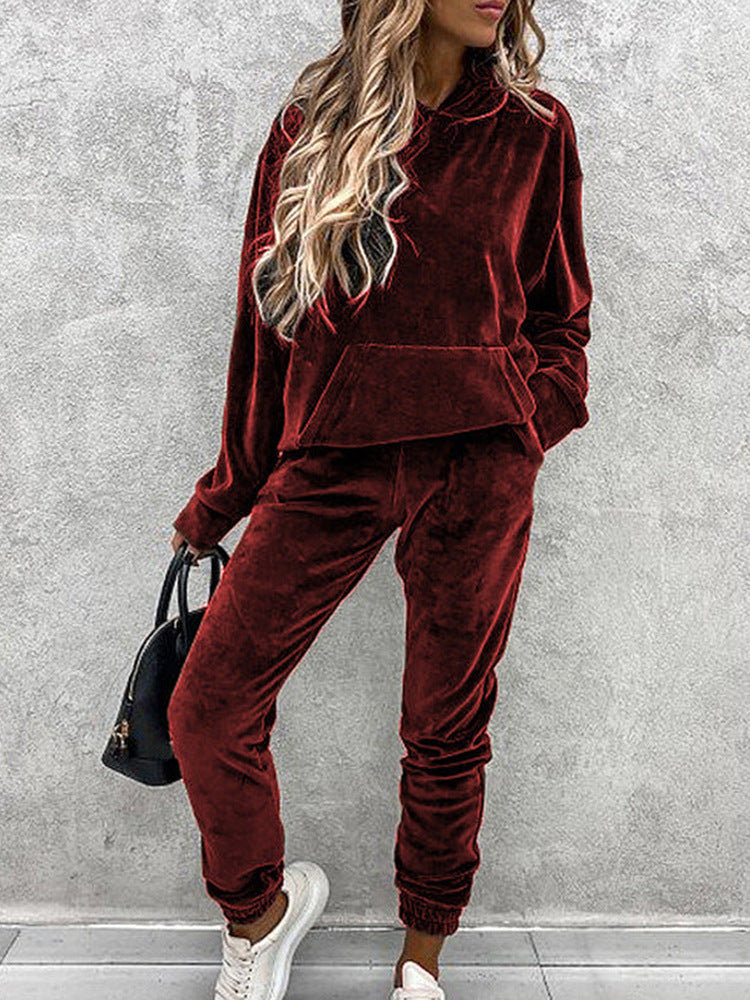 Damen kuscheliges Fleece-Set mit oversized Hoodie und bequemen Jogginghosen Krohn-e