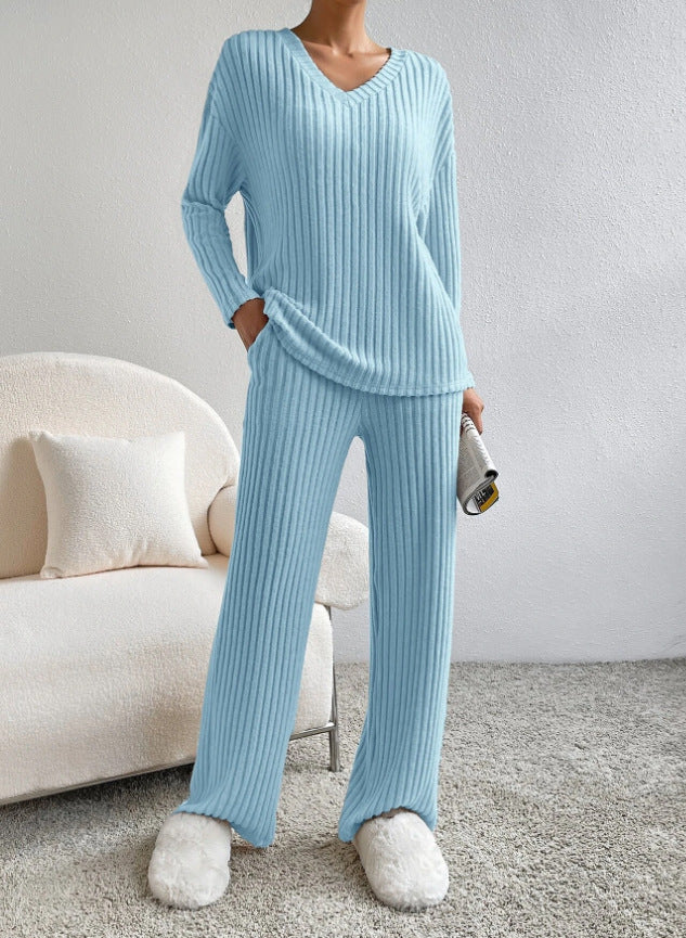 Damen Strick-Loungewear-Set im modernen Rippenmuster Krohn-e