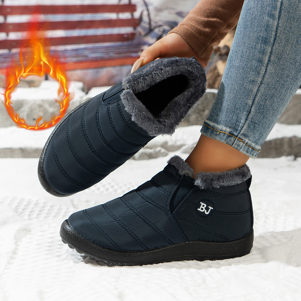 Damen Komfortable Winterboots mit kuscheligem Futter und rutschfester Sohle Krohn-e