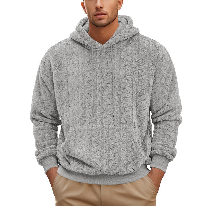Herren gemütlicher Fleece Hoodie mit Kapuze und Kängurutasche Krohn-e
