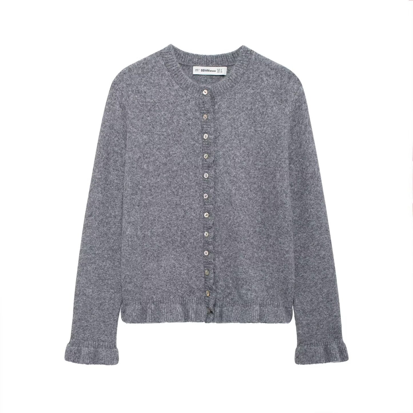 Damen elegante Strickjacke mit dekorativen Knöpfen Krohn-e