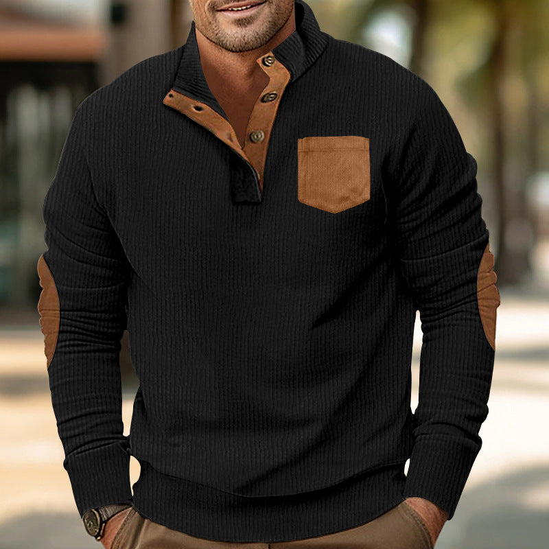 Herren Komfortabler Pullover mit Stehkragen und Kontrastdetails Krohn-e