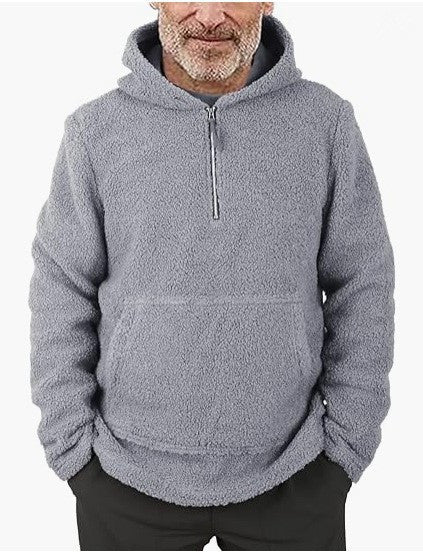 Herren kuscheliger Fleece-Pullover mit halbem Reißverschluss Krohn-e