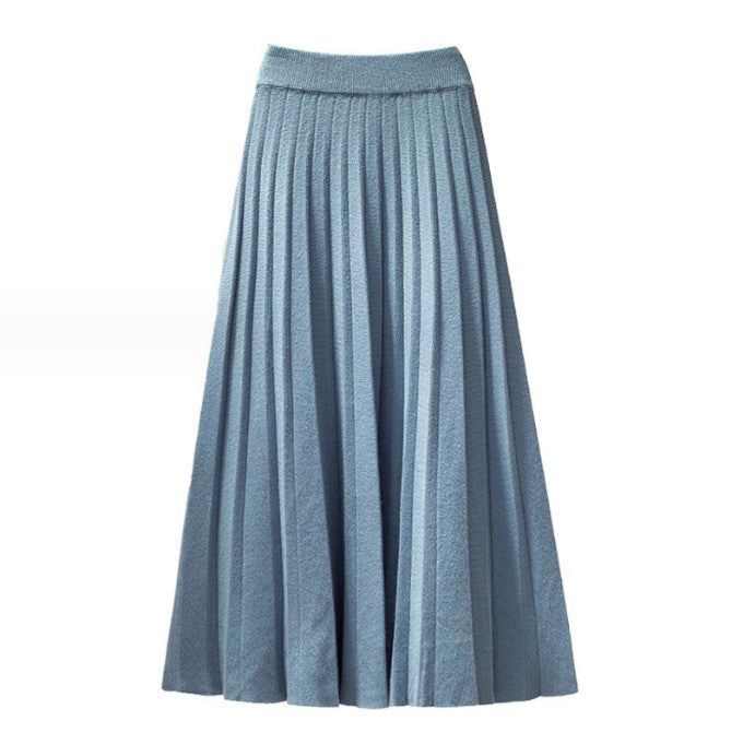Damen Plissierter Maxi-Rock aus hochwertigem Strickstoff Krohn-e