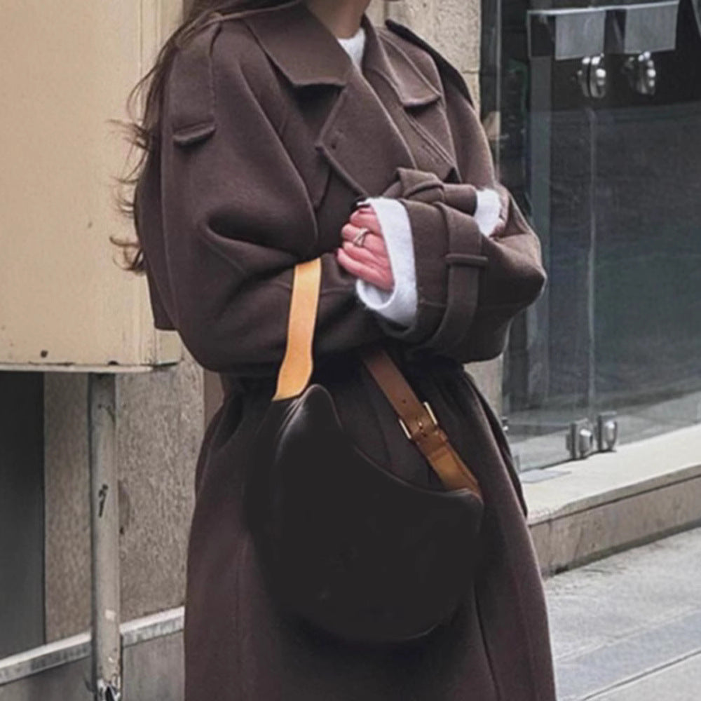 Damen Oversize Wintermantel mit elegantem Revers und praktischen Taschen Krohn-e