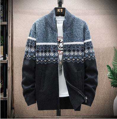 Herren Strickjacke mit nordischem Muster und modischem Reißverschluss Krohn-e