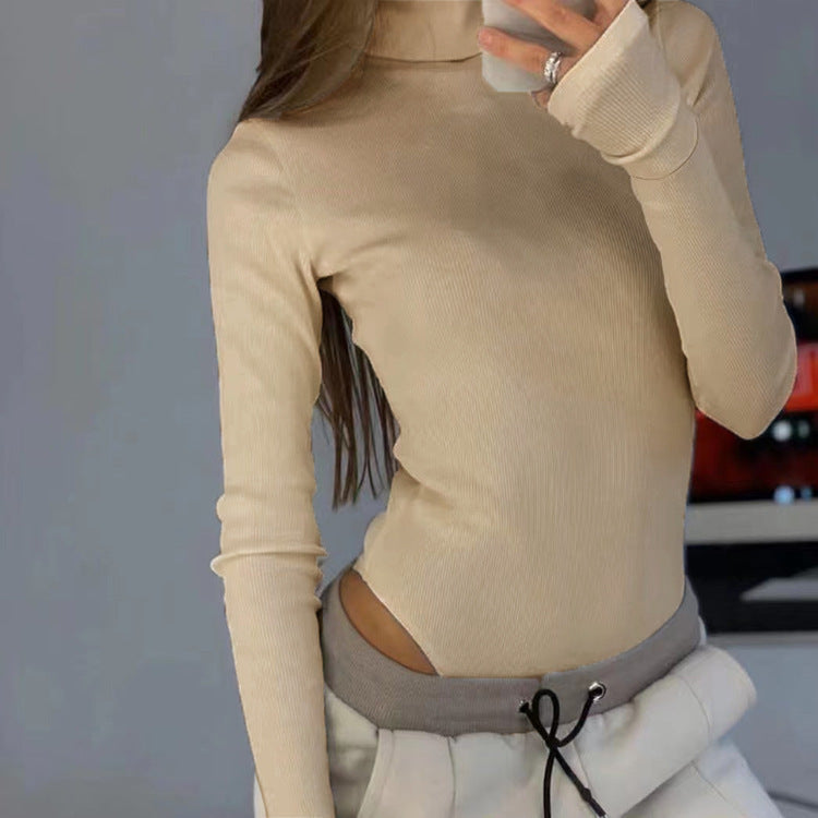 Damen Langärmliges Oberteil mit hohem Kragen und modernen Cut-Outs Krohn-e