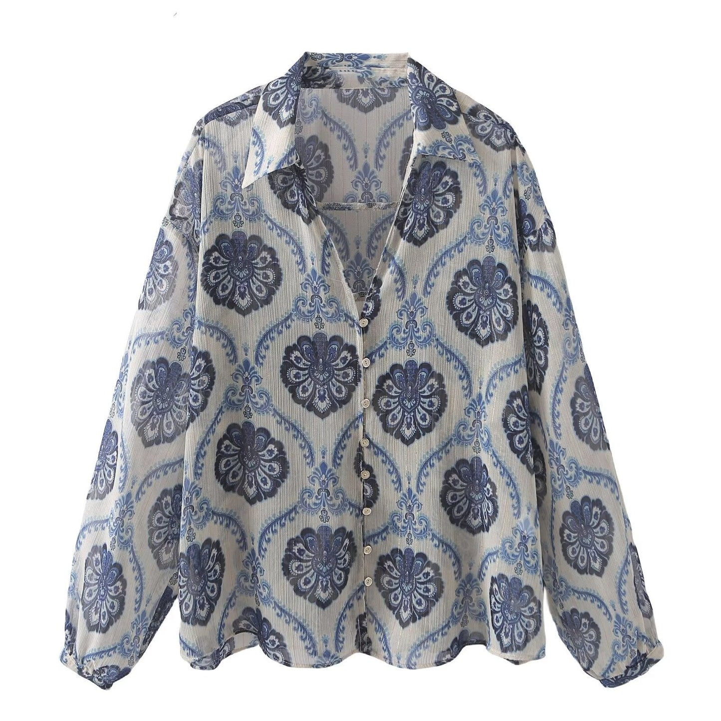 Fudus Lässiges Shirt mit Metallic-Druck