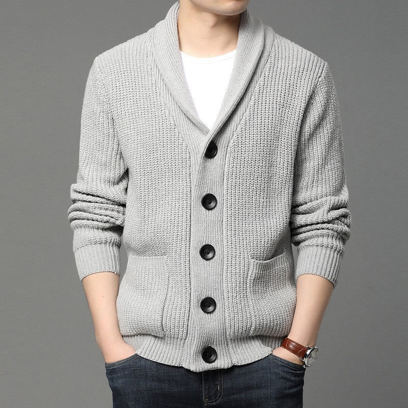 Herren Strickjacke mit Schalkragen und praktischen Taschen Krohn-e
