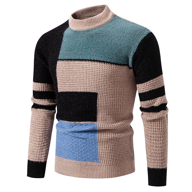 Herren modischer Pullover mit strukturiertem Farbblockdesign Krohn-e