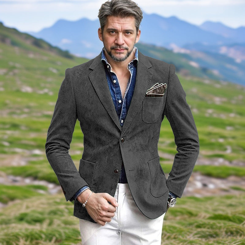 Herren Samt-Blazer mit eleganter Schnittführung Krohn-e