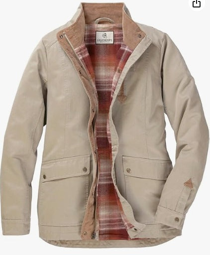 Damen lässige Utility-Jacke mit Karo-Innenfutter Krohn-e