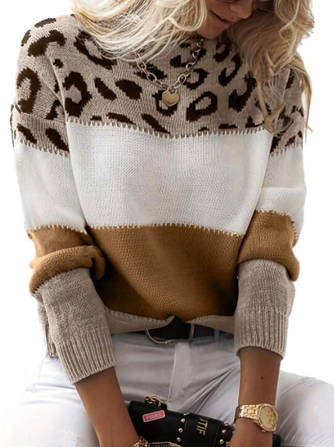 Damen modischer Pullover mit tierischem Muster und lässigem Schnitt Krohn-e