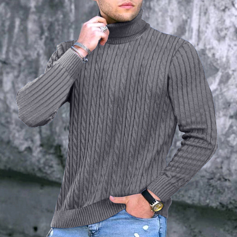 Herren moderner Rollkragenpullover mit strukturiertem Design Krohn-e