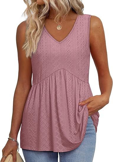 KROHN-E Damen Casual Top Ärmellos Relaxed Fit Vielseitig