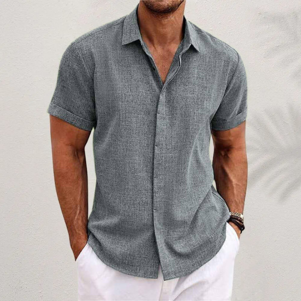 Finn | Herren Leichtes Kurzarm Sommerhemd mit Casual Fit