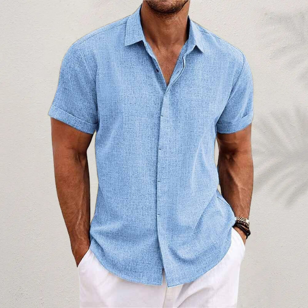 Finn | Herren Leichtes Kurzarm Sommerhemd mit Casual Fit