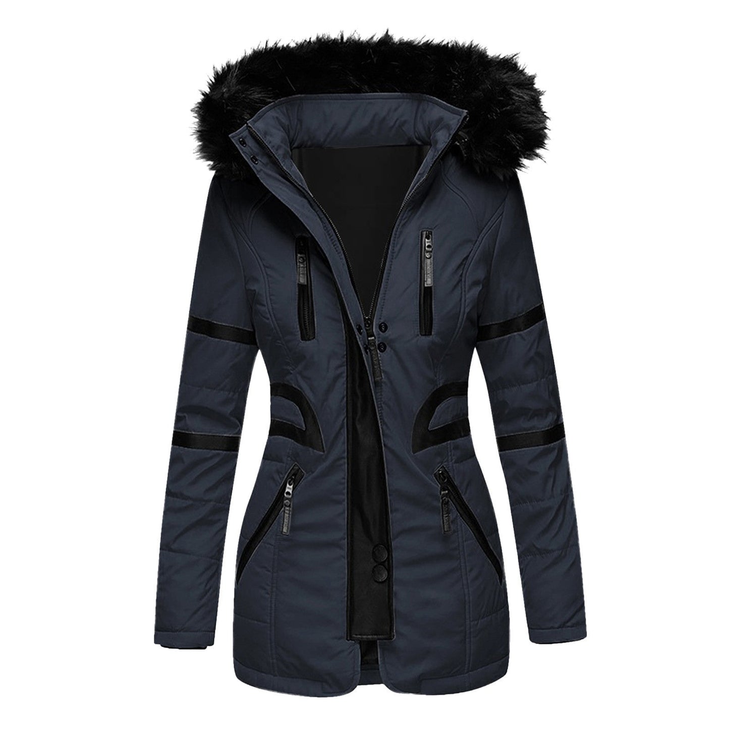 Krohn-e | Damen-Wintermantel mit Kapuze und Wolle