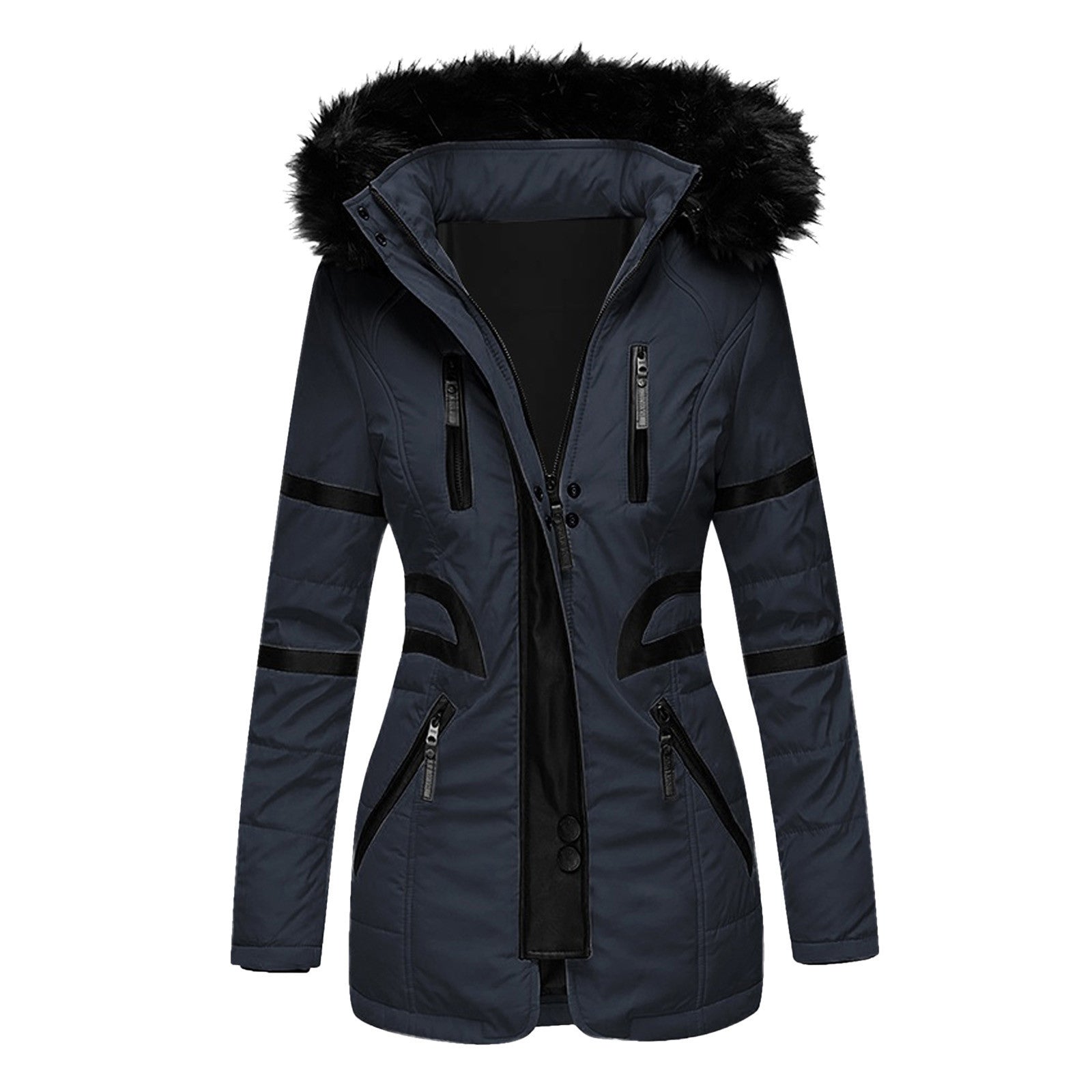 Krohn-e | Damen-Wintermantel mit Kapuze und Wolle