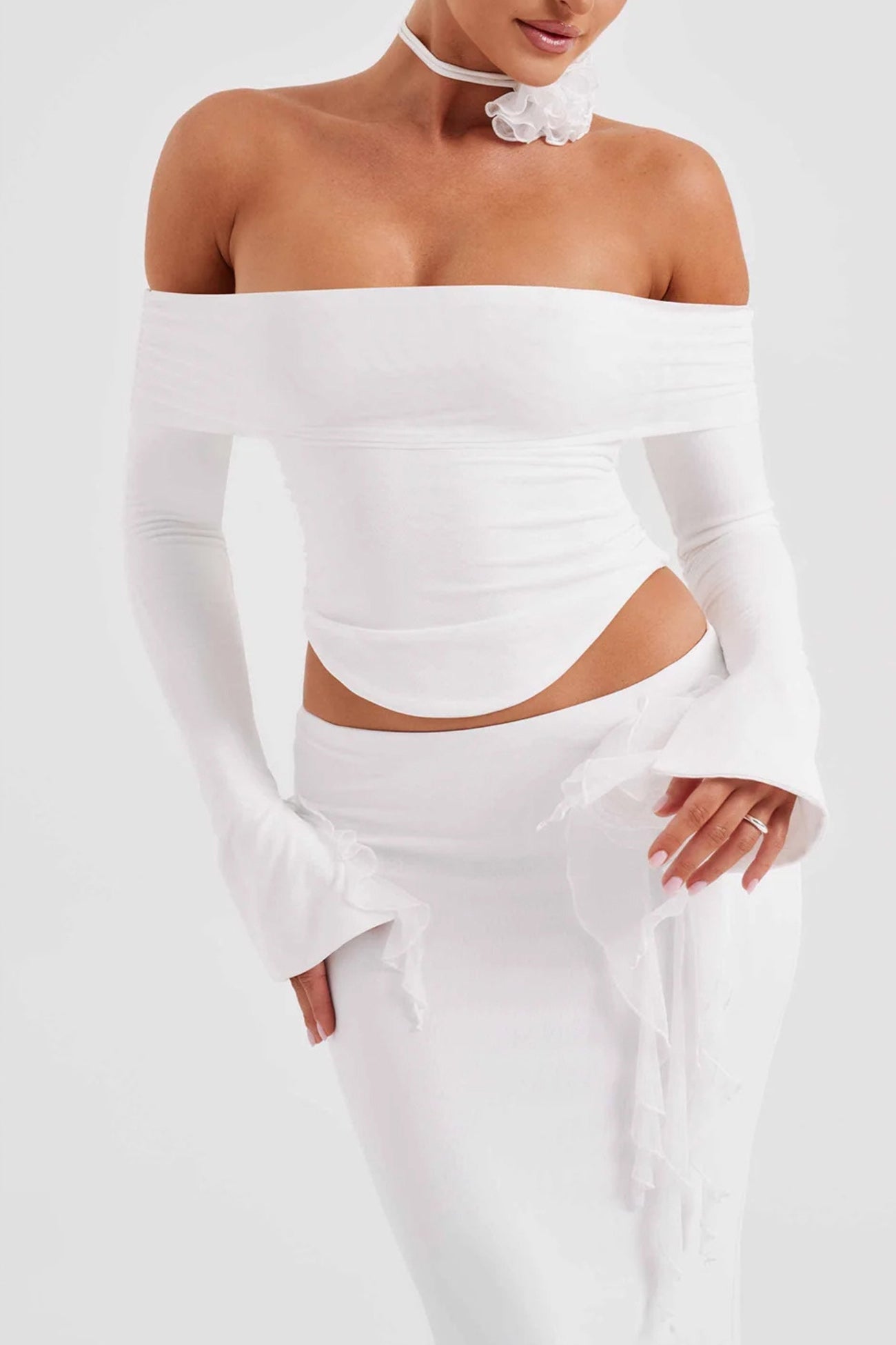 Fudus Blusen und Midi-Röcke mit Blumenband