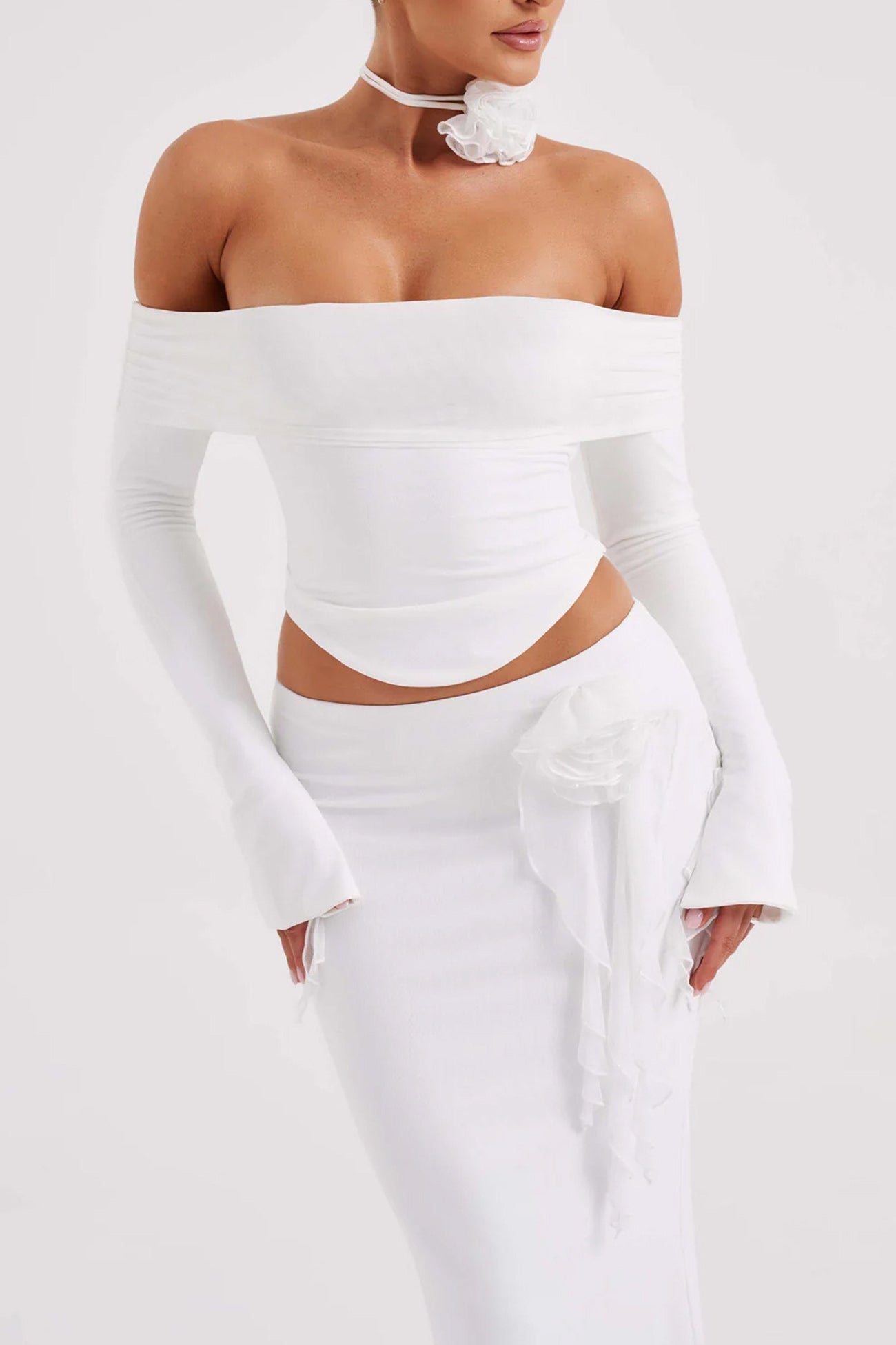 Fudus Blusen und Midi-Röcke mit Blumenband