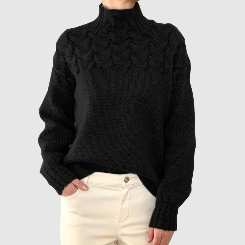 Krohn-e | Kabelstrick Rollkragenpullover mit Langen Ärmeln