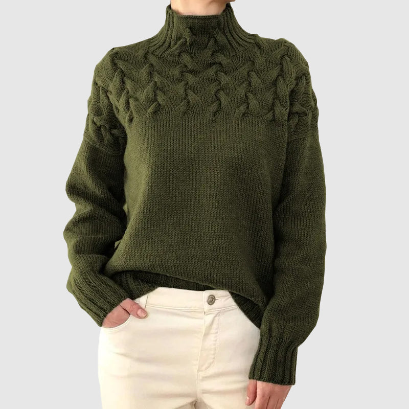 Krohn-e | Kabelstrick Rollkragenpullover mit Langen Ärmeln