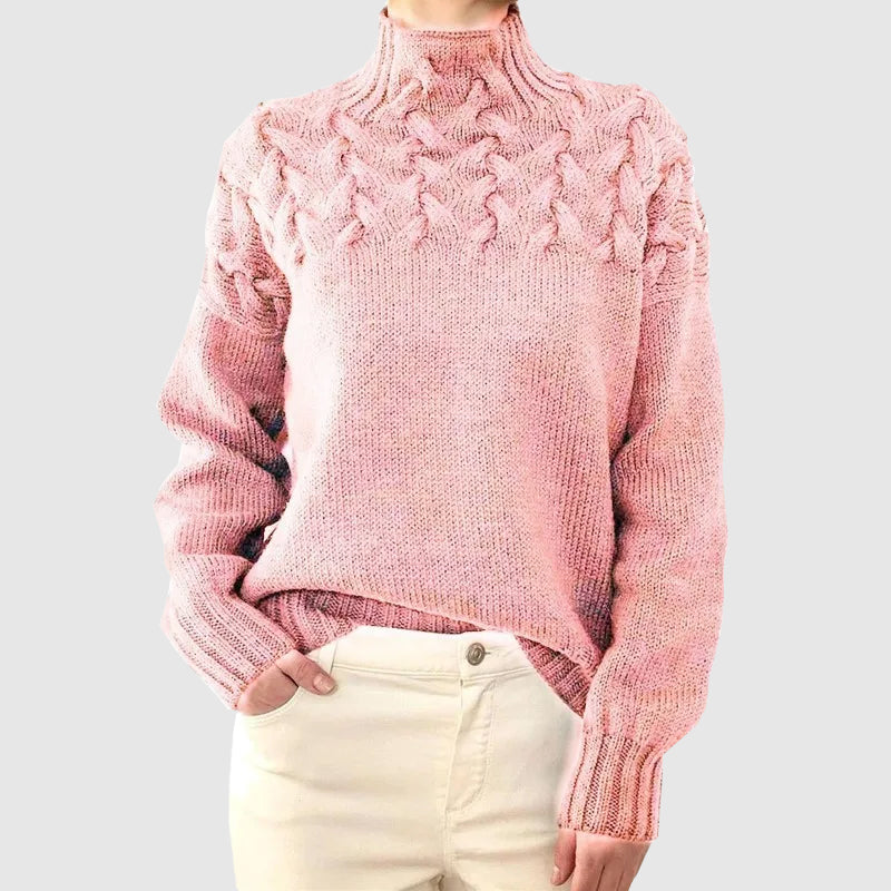 Krohn-e | Kabelstrick Rollkragenpullover mit Langen Ärmeln