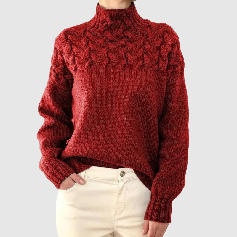 Krohn-e | Kabelstrick Rollkragenpullover mit Langen Ärmeln
