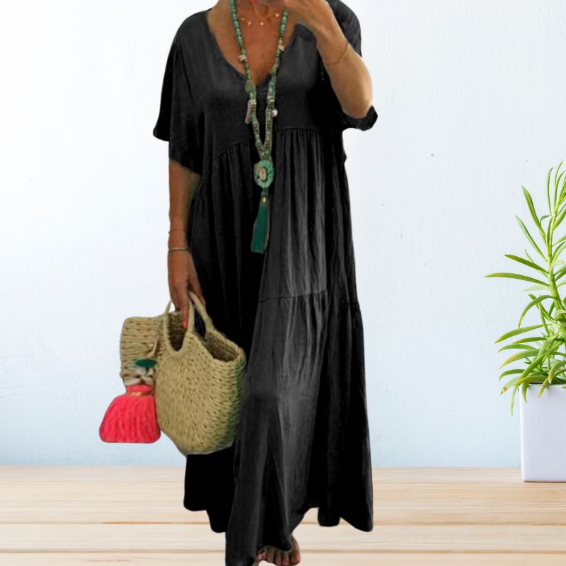 KROHN-E Damen Draped Dress Fließendes Design Vielseitig