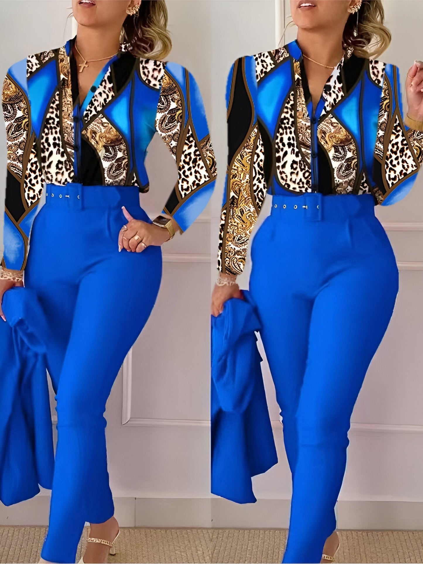 Fudus Oberteil und Hose: V-Ausschnitt und hochtailliert