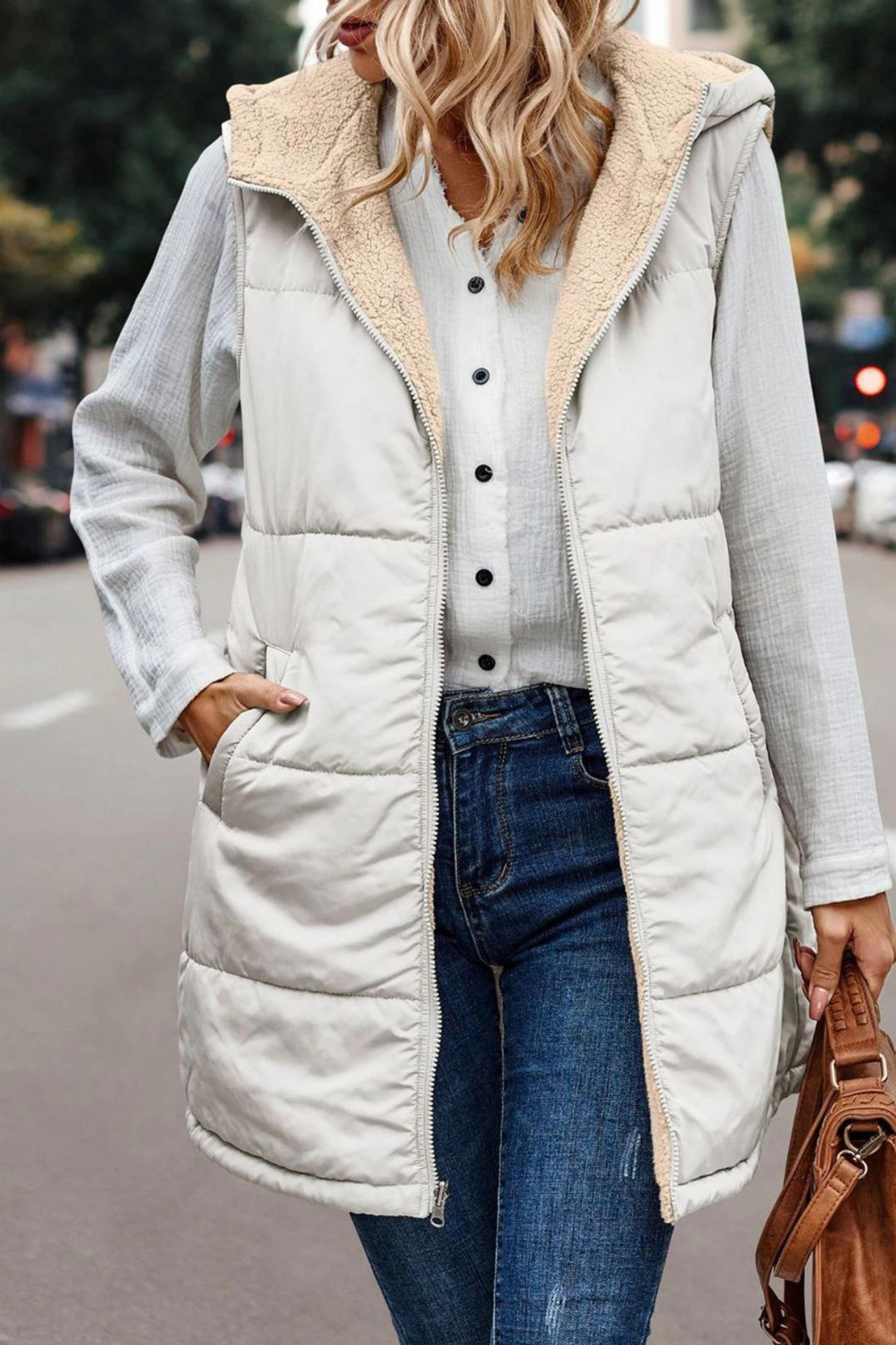 Umkehrbare Weste mit Kapuze – Payton