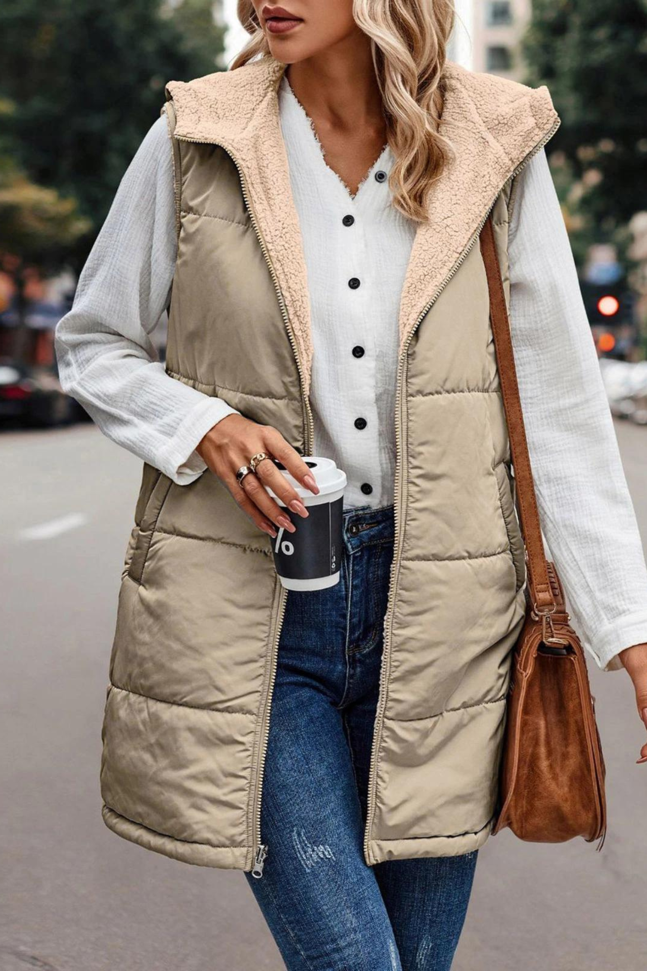 Umkehrbare Weste mit Kapuze – Payton