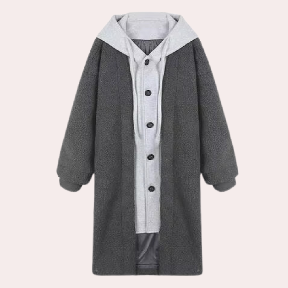 Krohn-e | Lässige Lange Damenjacke mit Kapuze