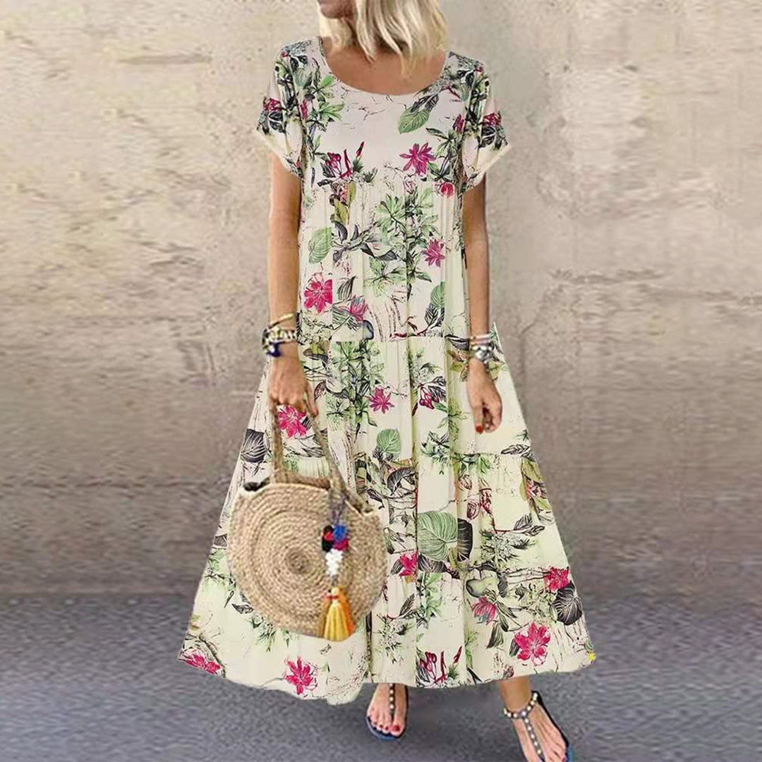 Sommer-Maxikleid mit Blumenmuster für Damen