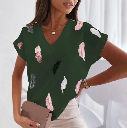 Trendiges T-Shirt mit V-Ausschnitt