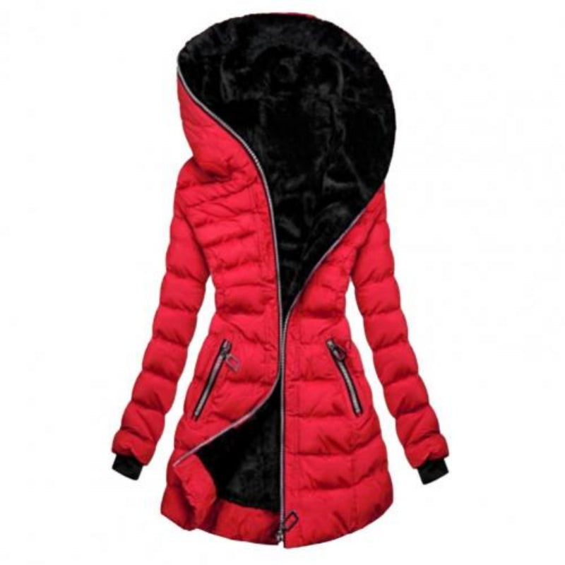 Krohn-e | Damen Lange Daunenjacke mit Kapuze, Gepolstert und Warm
