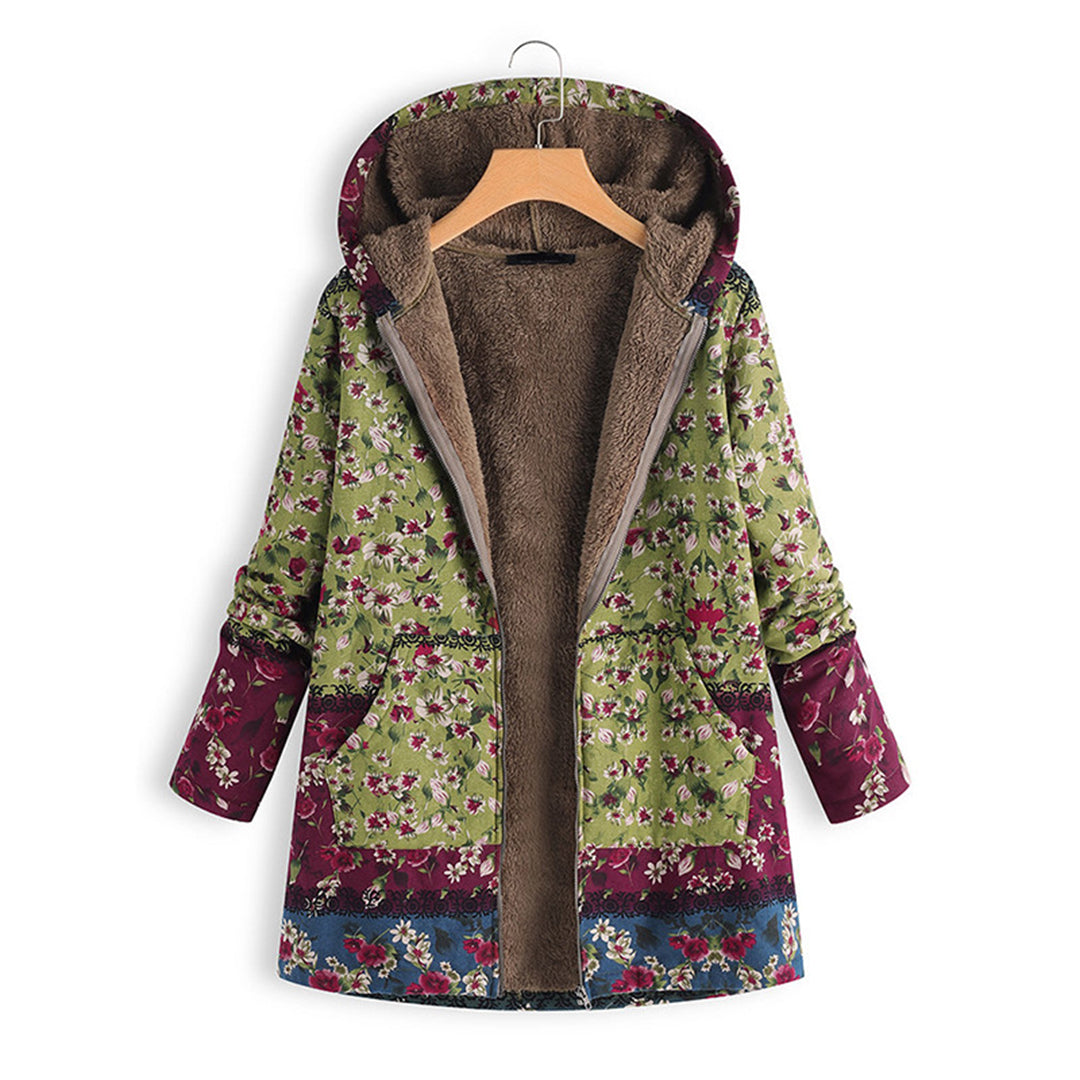 Krohn-e | Langer Damen Teddy Mantel mit Kapuze