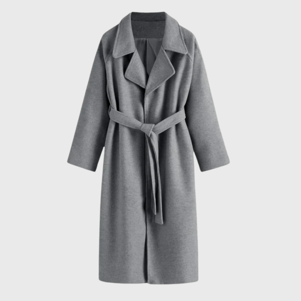 KROHN-E Damen Mantel Gürtel klassisch vielseitig Wintermantel