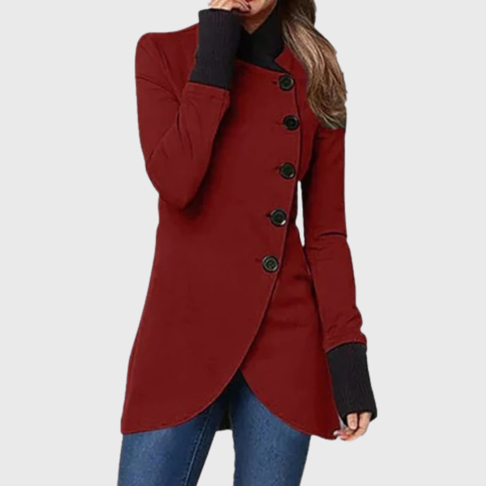 KROHN-E Damen Wintermantel Isoliert Kapuze Tailliert Elegant Warm
