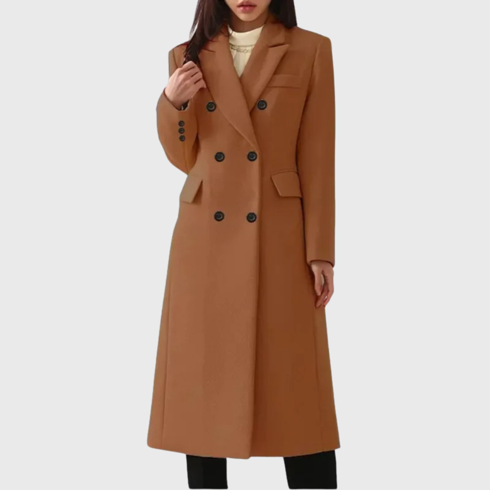 KROHN-E Damen Wintermantel Tailliert Lange Jacke Warm