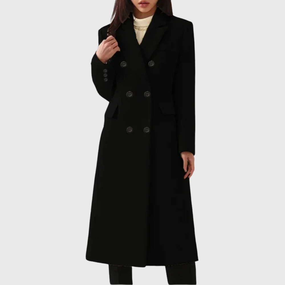 KROHN-E Damen Wintermantel Tailliert Lange Jacke Warm